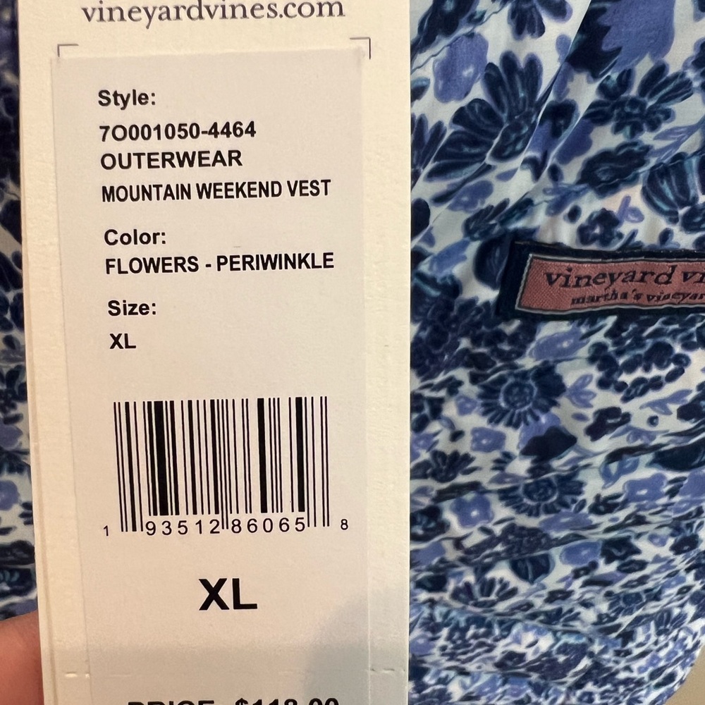 NWT New Vineyard vines, extra large girls vest floral grand millennial - Picture 3 of 4